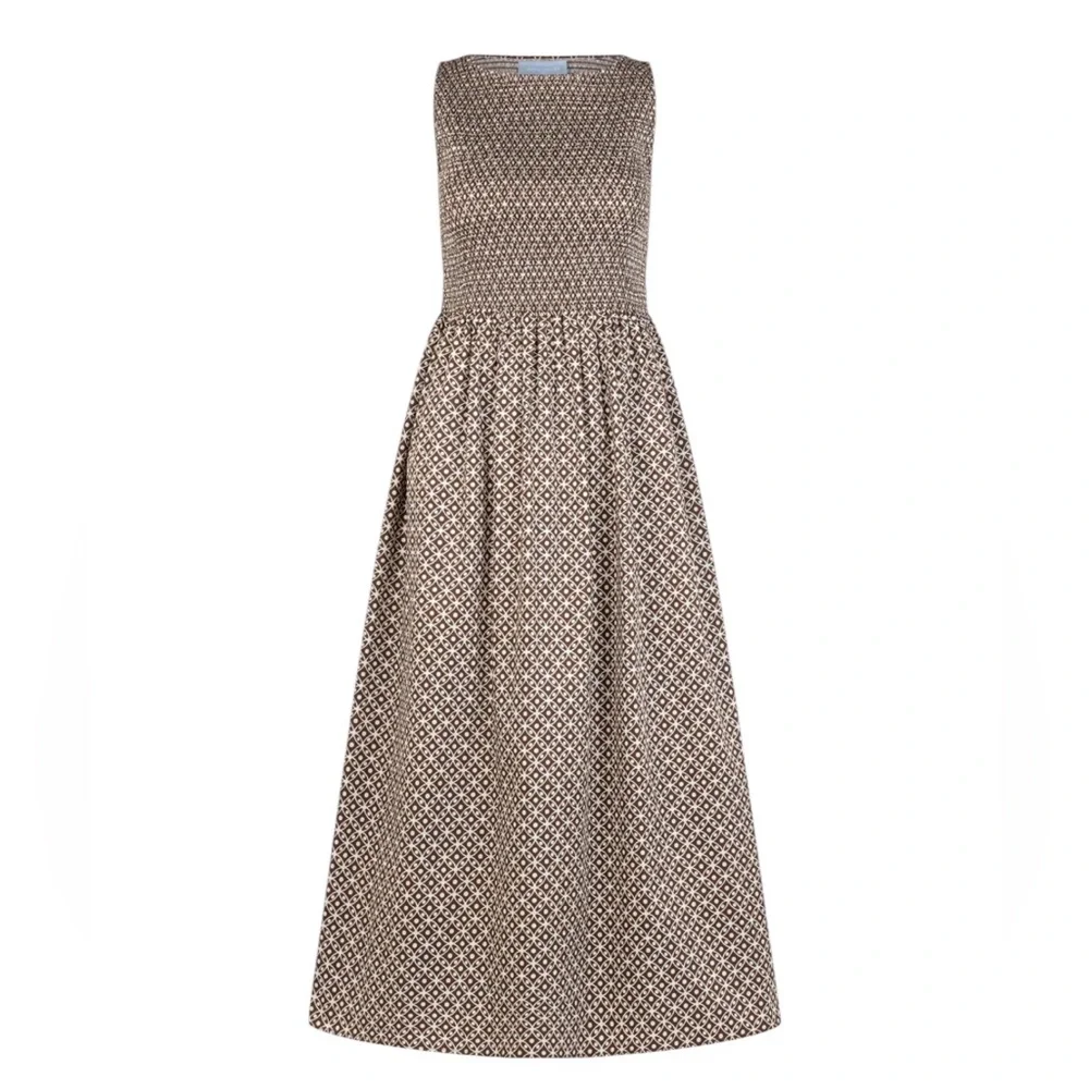 Hill House Cosima Nap Dress Chocolate Lattice XS - Picture 2 of 8